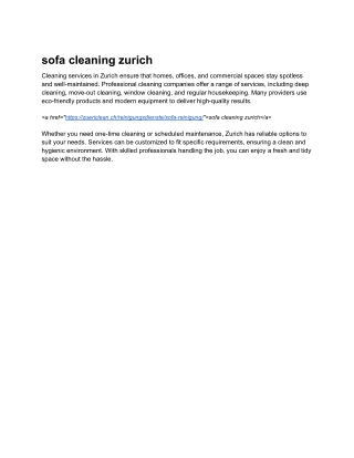 sofa cleaning zurich