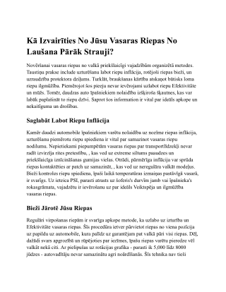 k izvair ties no j su vasaras riepas