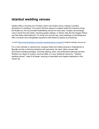 istanbul wedding venues