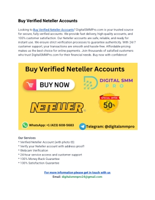 How to Buy Verified Neteller Accounts  in 2025
