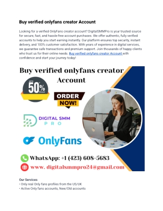 Buy verified onlyfans creator Account