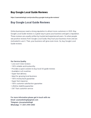 How to Buy Google Local Guide Reviews in 2025