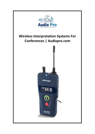 wireless interpretation systems for conferences