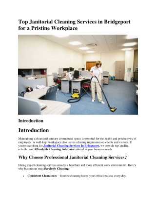 top janitorial cleaning services in bridgeport