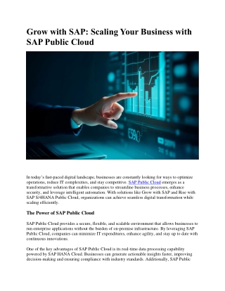 Grow with SAP- Scaling Your Business with SAP Public Cloud