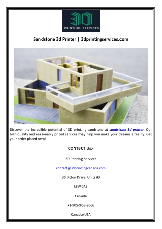 Sandstone 3d Printer  3dprintingservices.com