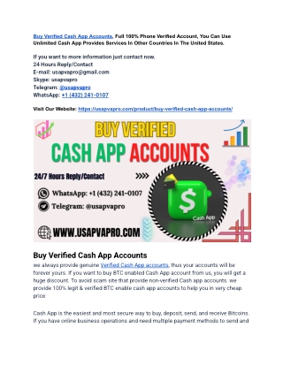 How to Buy Veriﬁed Cash App Accountsin the USA: A Complete Guide