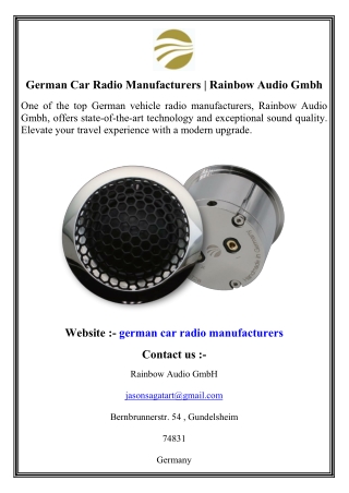 German Car Radio Manufacturers   Rainbow Audio Gmbh (1)
