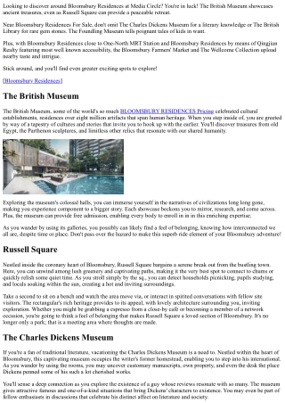 7 Must-Visit Places Near Bloomsbury Residences' Prime Location