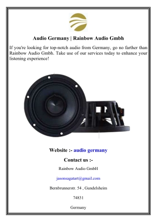Audio Germany   Rainbow Audio Gmbh