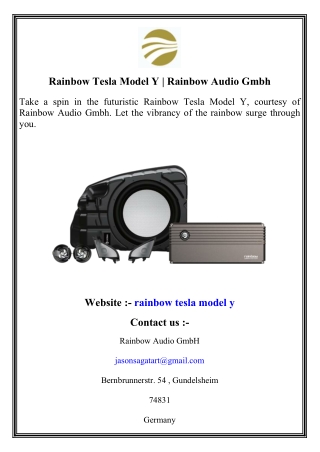 Rainbow Tesla Model Y   Rainbow Audio Gmbh