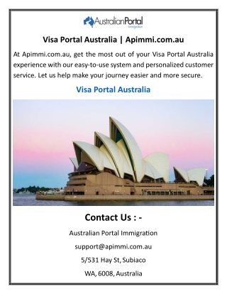 Visa Portal Australia  Apimmi.com