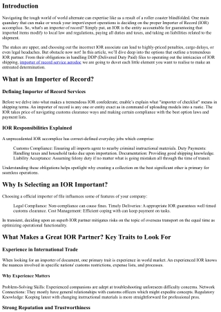 What Makes a Great IOR Partner? Key Traits to Look For