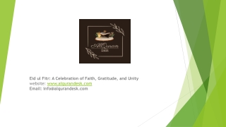 Eid ul Fitr A Celebration of Faith, Gratitude, and Unity