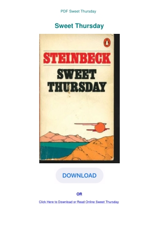 PDF Sweet Thursday