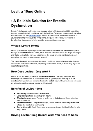 Levitra 10mg Online