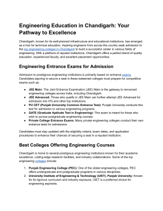 engineering education in chandigarh your pathway