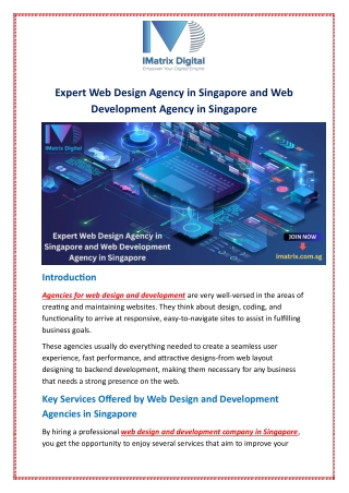 Expert Web Design Agency in Singapore and Web Development Agency in Singapore