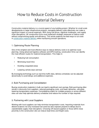how to reduce costs in construction material