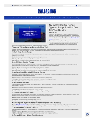 NY Water Booster Pumps Types of Pumps & Which One Fits Your Building