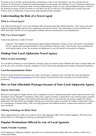 “How to Find Affordable Packages by using Your Local Alpharetta Agency”
