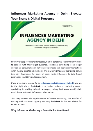 Influencer Marketing Agency in Delhi - Elevate Your Brand’s Digital Presence