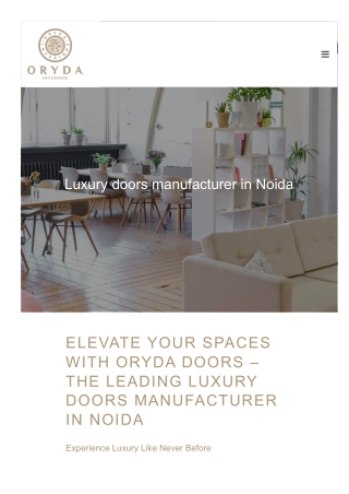 Noida’s Leading Luxury Door Manufacturer: Crafting Timeless Designs