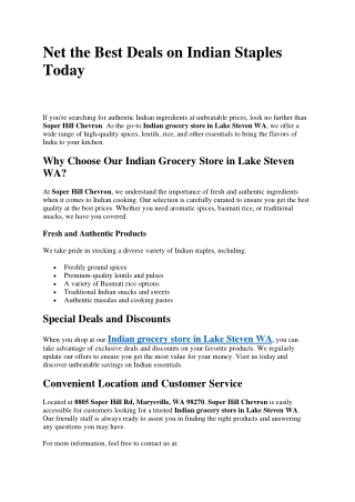 Net the Best Deals on Indian Staples Today