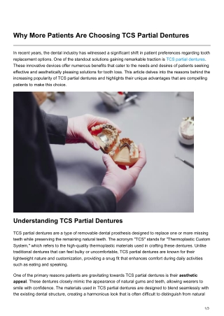 why more patients are choosing tcs partial