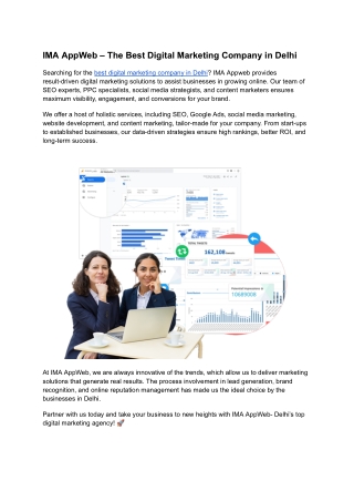 IMA AppWeb – The Best Digital Marketing Company in Delhi