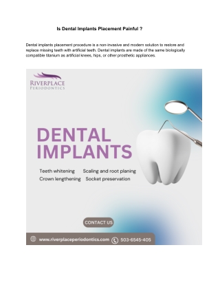 Is Dental Implants Placement Painful ?