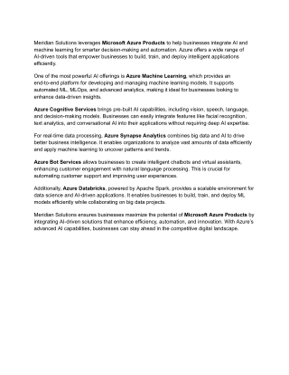meridian solutions leverages microsoft azure