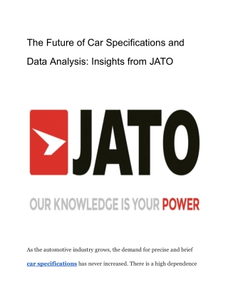 The Future of Car Specifications and Data Analysis_ Insights from JATO