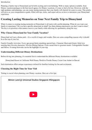 “Creating Lasting Memories on Your Next Family Trip to Disneyland”