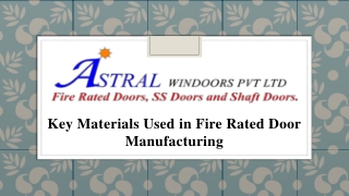 Key Materials Used in Fire Rated Door Manufacturing