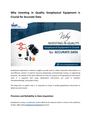Why Investing in Quality Geophysical Equipment is Crucial for Accurate Data