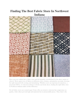 Fabric Store In Northwest Indiana