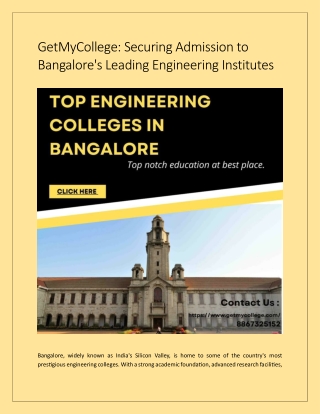 GetMyCollege - Securing Admission to Bangalore's Leading Engineering Institutes
