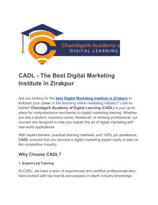 cadl the best digital marketing institute