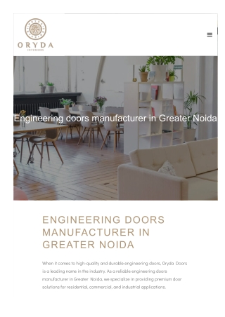 Greater Noida’s Trusted Engineering Door Manufacturer: Solutions for Every Secto