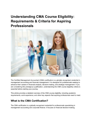 understanding cma course eligibility requirements