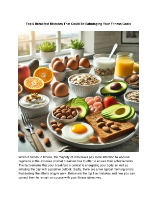 Top 5 Breakfast Mistakes That Could Be Sabotaging Your Fitness Goals