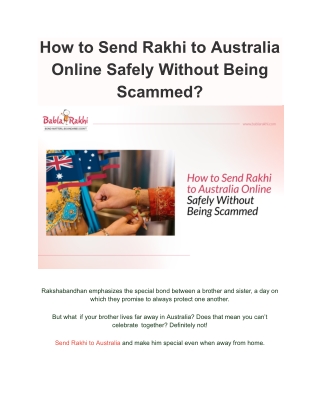 how to send rakhi to australia online safely
