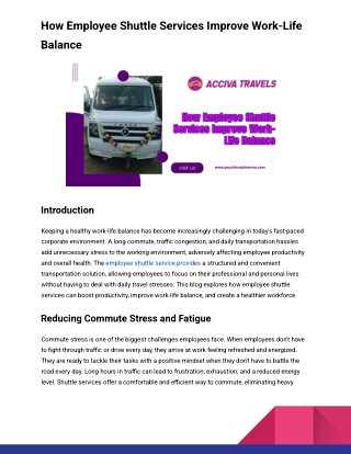How Employee Shuttle Services Improve Work-Life Balance