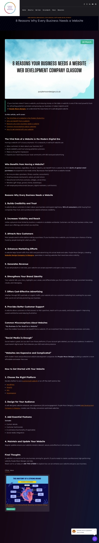 8 Reasons Your Business Needs a Website  Web Development Company Glasgow