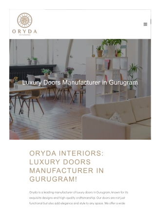 Gurugram’s Expert Luxury Doors Manufacturer: Perfect Blend of Aesthetics and Dur