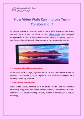 How Video Walls Can Improve Team Collaboration?