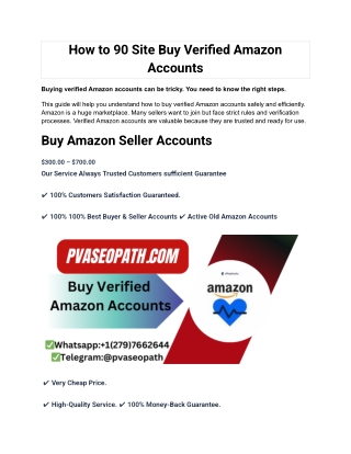 How to 90 Site Buy Verified Amazon Accounts
