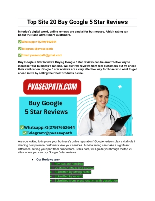 Top Site 20 Buy Google 5 Star Reviews