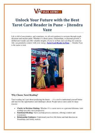 Find Life’s Answers with Jitendra Vaze – Top Tarot Card Reader in Pune